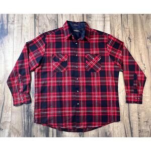 Vintage 90s Northwest Territory Flannel shirt Jacket XL Lumberjack Plaid Garage.